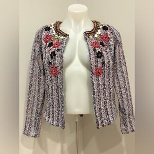 Embroidered Women's Blazer with Floral Accents